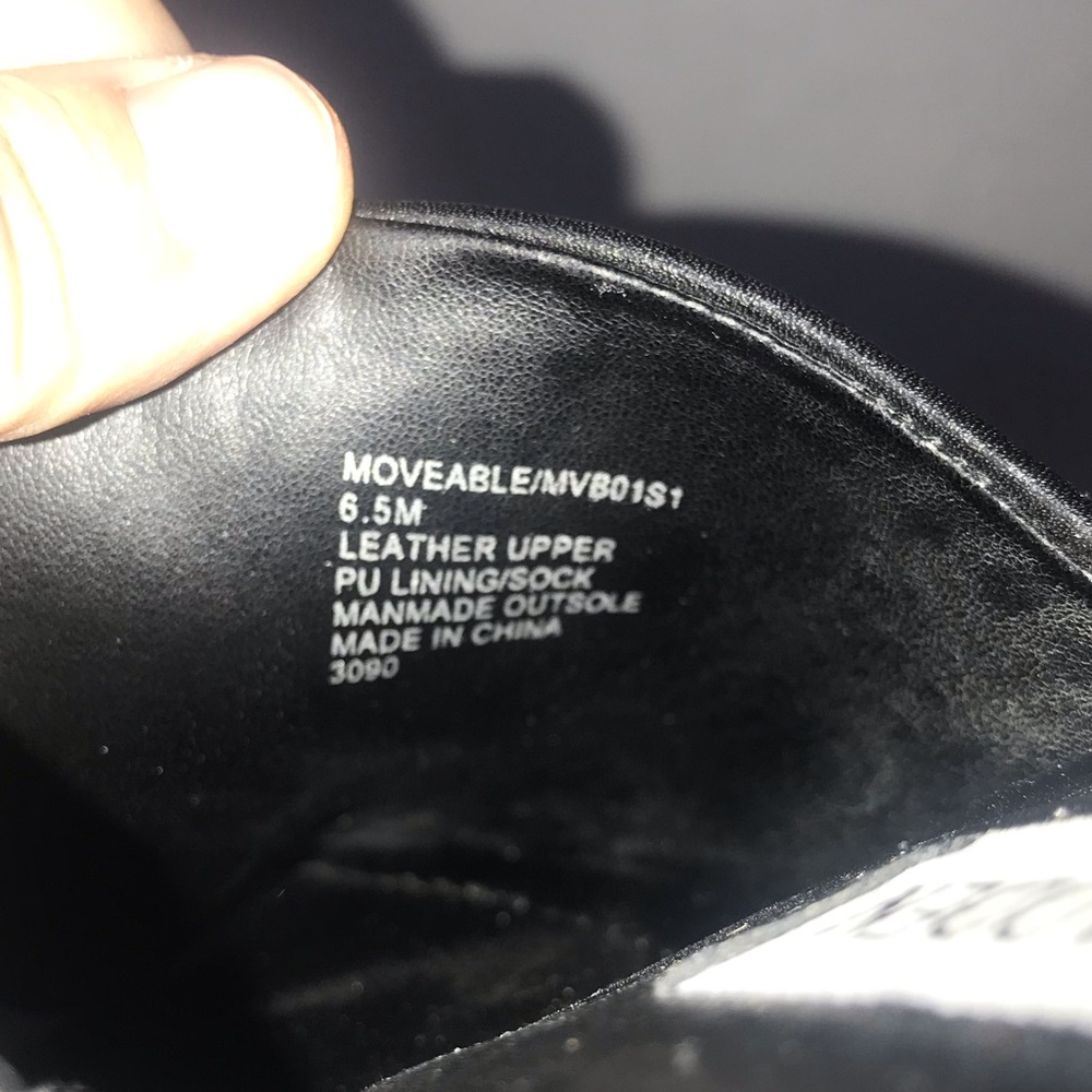 Steve Madden Black Leather Moveable Platform Sandals Sz 6.5 - Picture 8 of 11